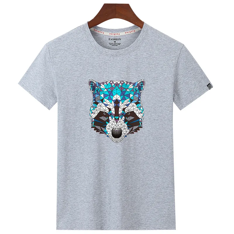 

6872 Men's T-Shirts Summer Short Sleeve t shirt men Simple creative design line cross Print cotton Brand shirts Men Top Tees