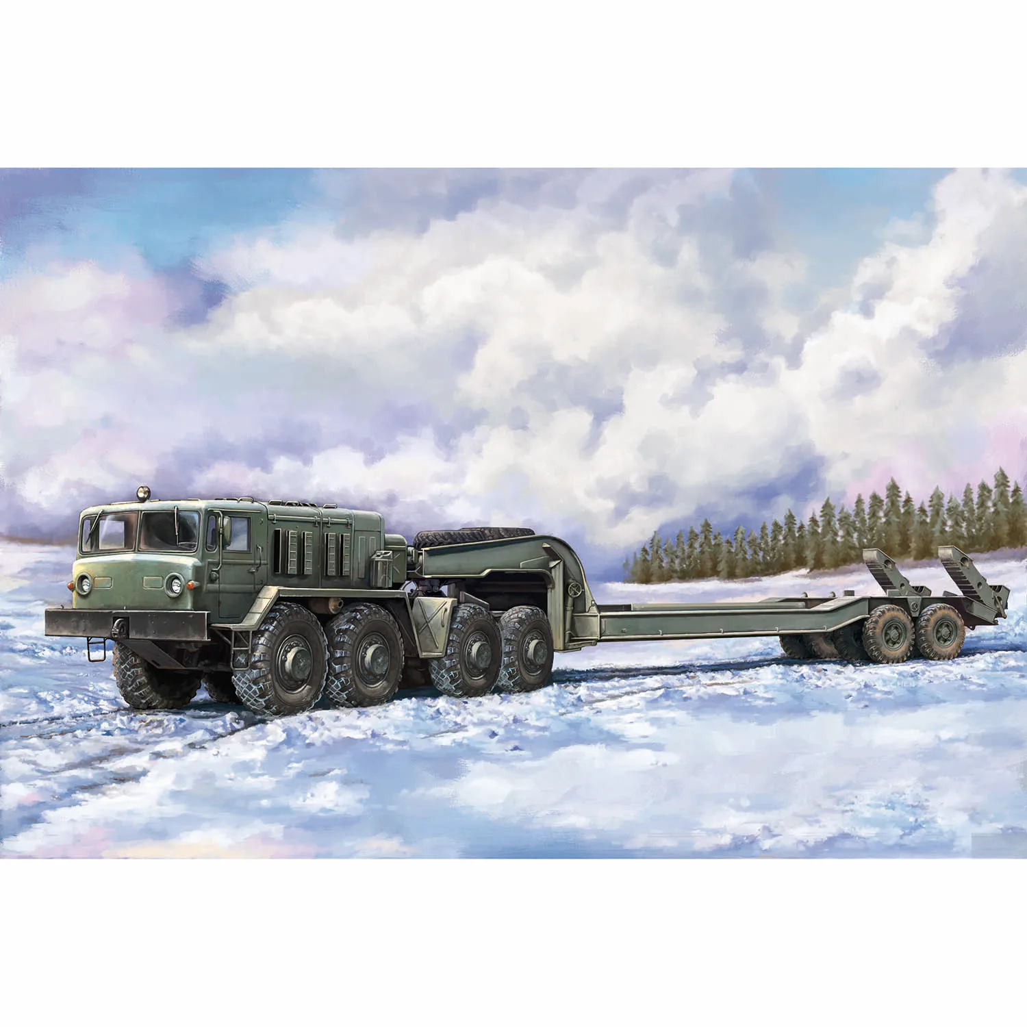 Trumpeter 1/72 MAZ-537G Промежуточный автомобиль с MAZ/CHMZAP 5247G Наборы полуприцепов