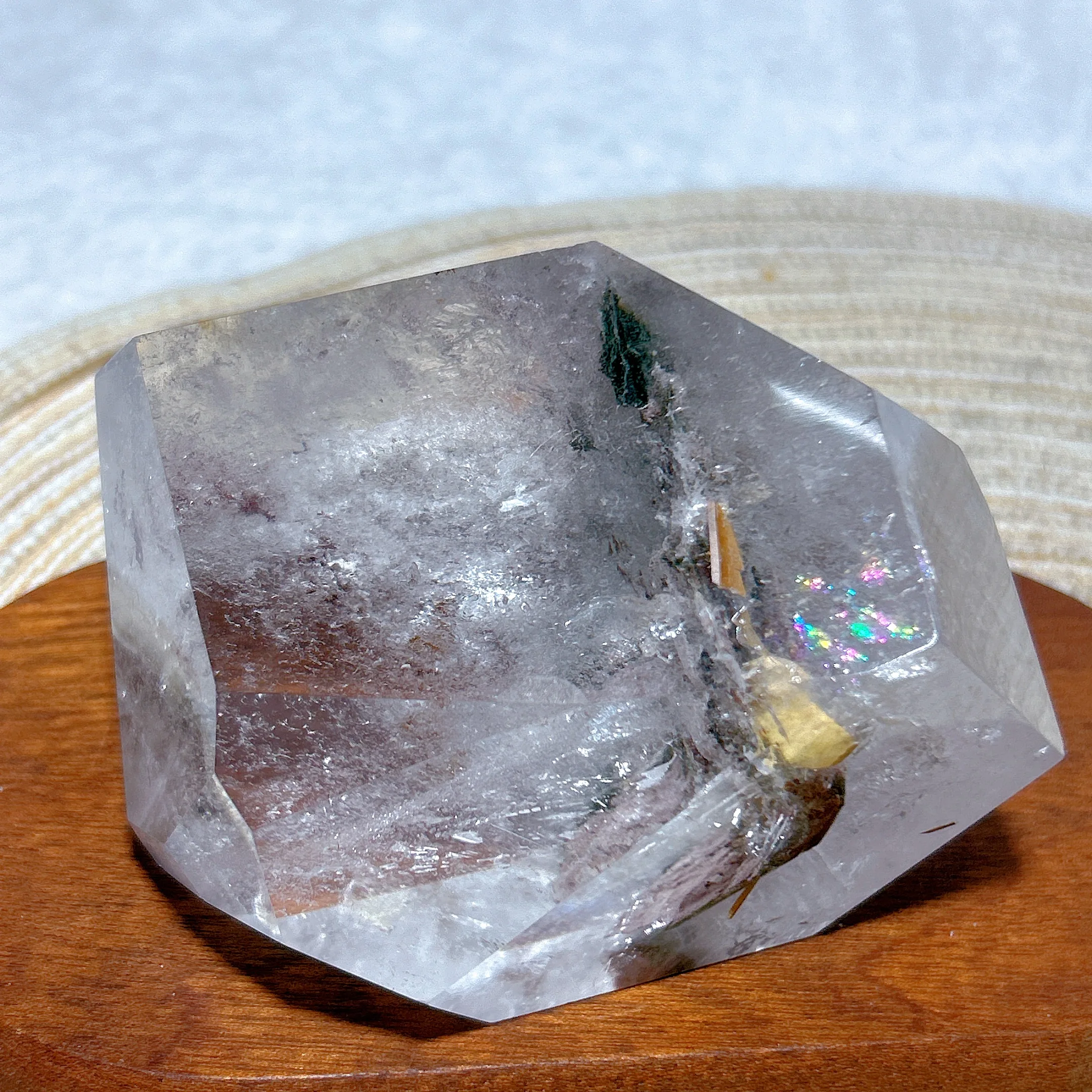 Исцеляющие натуральные кристаллы радужный прозрачный садовый кварц большой