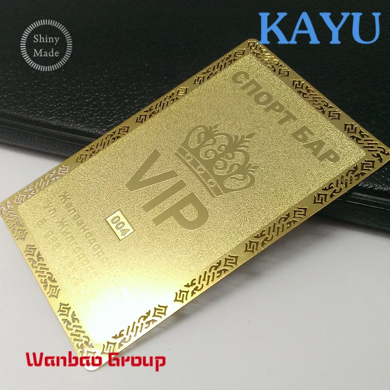 Gold VIP membership card metal business card with custom logo