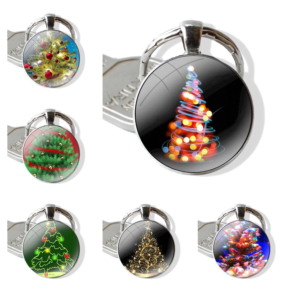 Брелок для ключей в виде рождественской елки 25 мм