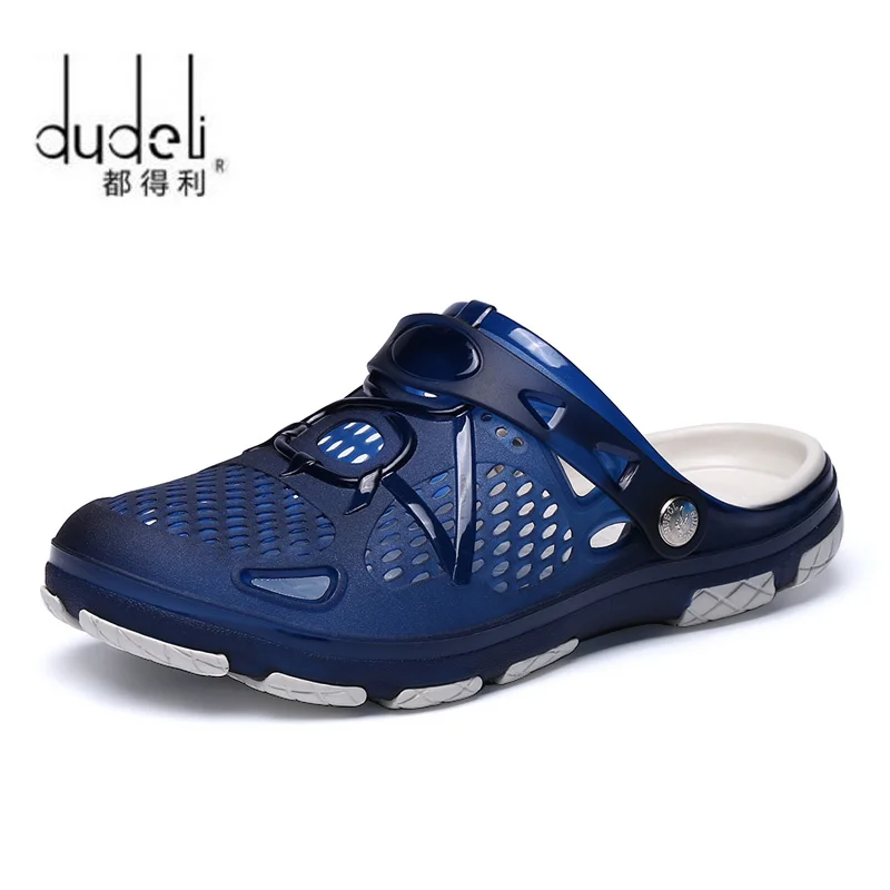 

DUDELI New Arrival Men Summer Beach Slipper Breathable Water Sandals Male Gardening Shoe Hollow Out Beach Flip Flops