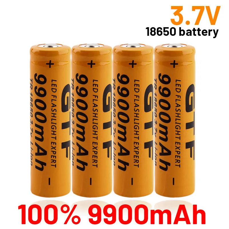 

100 original 18650 lithium rechargeable battery 9900mAh lithium battery 3.7 V for bright flashlight toy rechargeable Battery