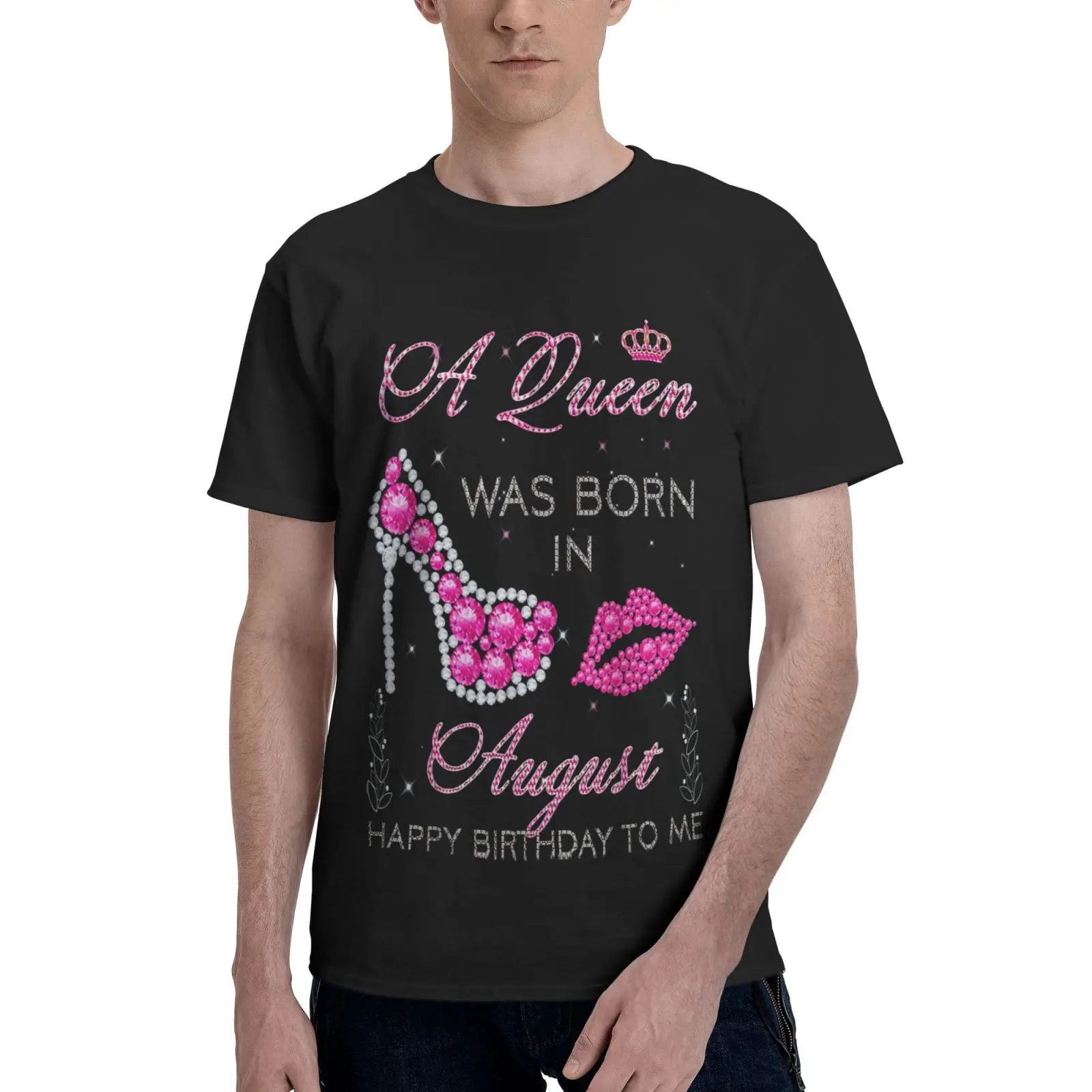 

Футболка мужская оверсайз с надписью «A Queen Was Born In August 3713»