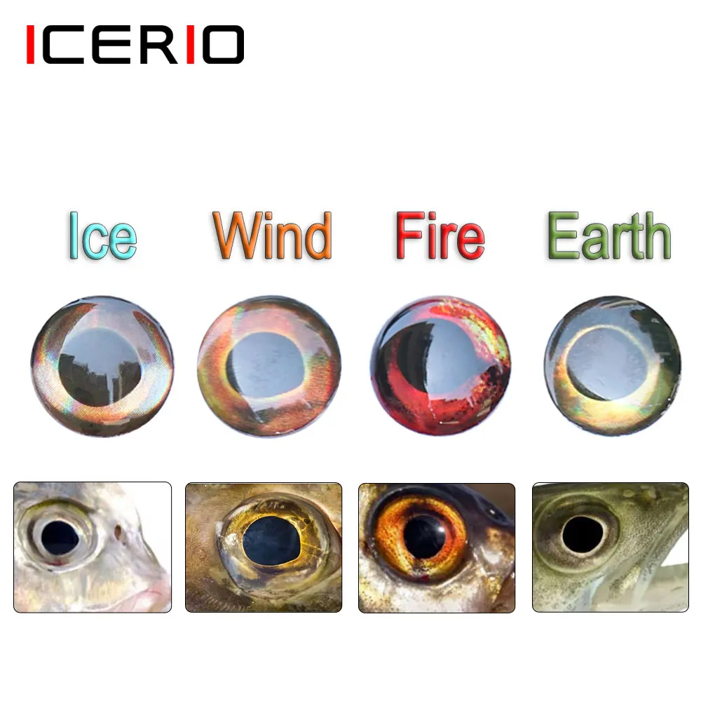 ICERIO 100 шт. голографические 3D 4D рыбьи глаза для завязывания мух, Морская Рыбалка приманки из дерева и пластика