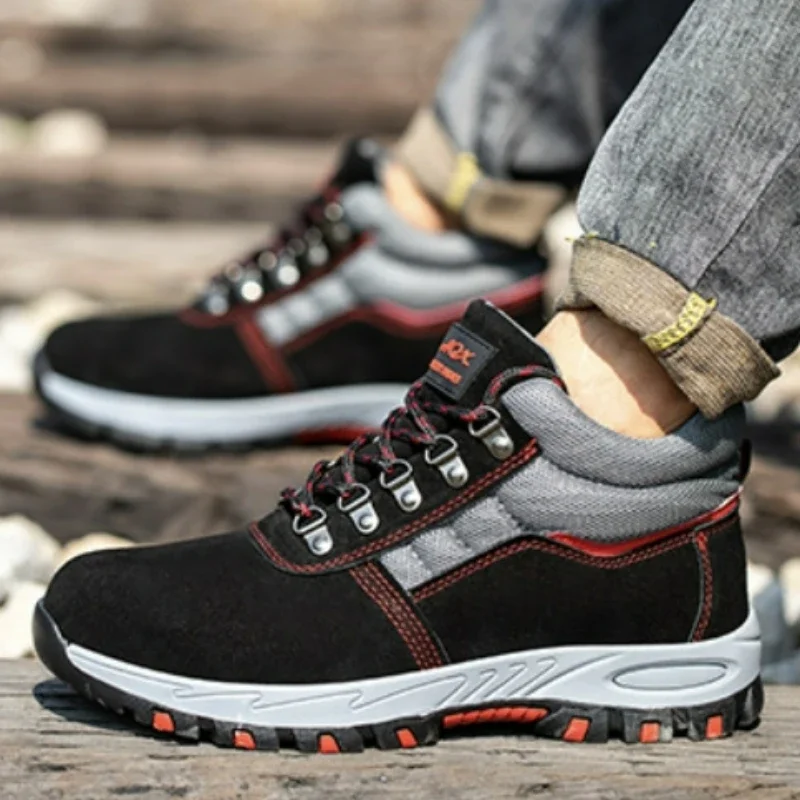 Мужские защитные ботинки высокого качества рабочие обувь со стальным носком