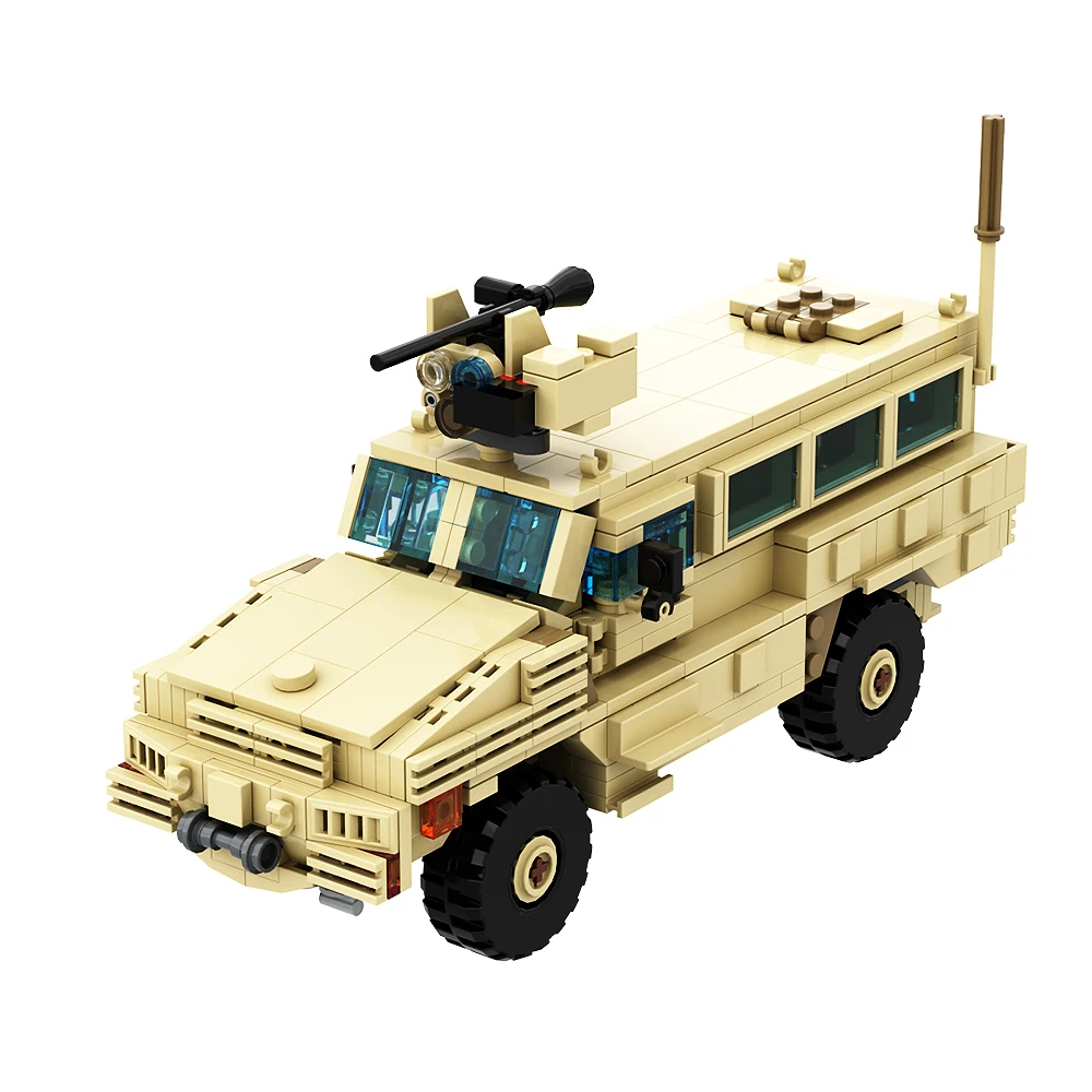 MOC Military MRAP Adults Building Blocks Army Anti Ambush Attack Vehicle Assemble Bricks Kids Educational Toys Collection