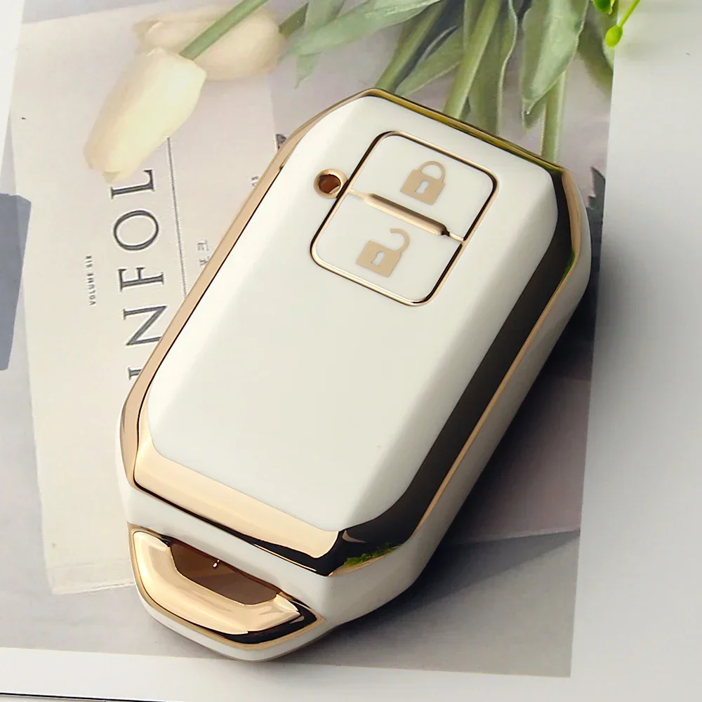 

KEYYOU модный чехол для автомобильного ключа из ТПУ для Suzuki Ertiga Swift Wagon R 2/3, защищенный держатель с кнопкой, брелок без ключа, аксессуары