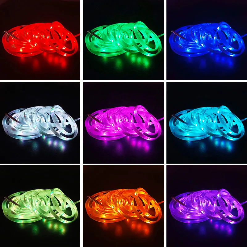 Светодиодная лента RGB 5050 водонепроницаемая без Bluetooth гибкая лампа подсветка