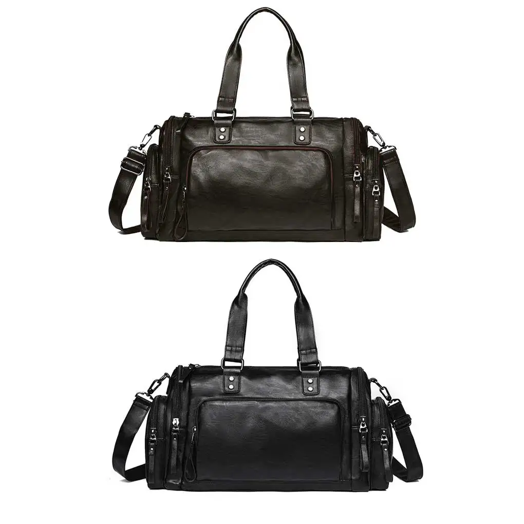 

Messenger Waterproof Leather Multifunction Shoulder Bag Tote Handbags Fitness Office Document Briefcase Luggage Black
