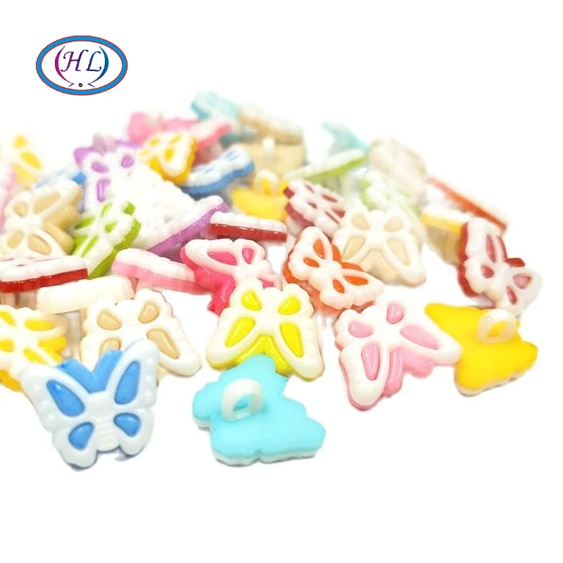 HL 50 шт смешанные цвета комбинированный хвостовик бабочка пластиковые кнопки Детские Швейные аксессуары DIY Скрапбукинг ремесла