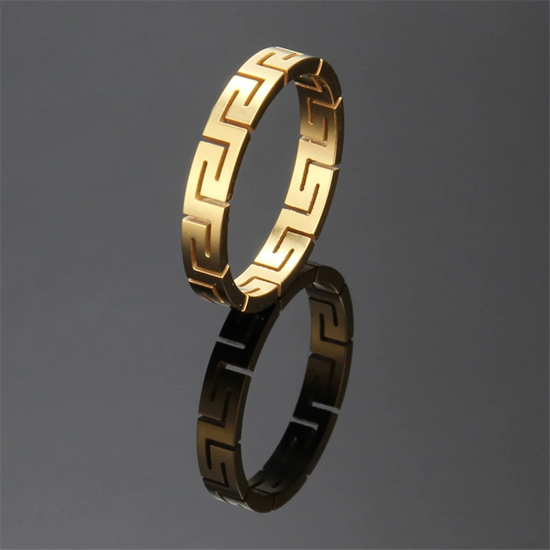 

Korean Trend Simple Stainless Steel Ring Hollow Geometric Titanium Steel Ring