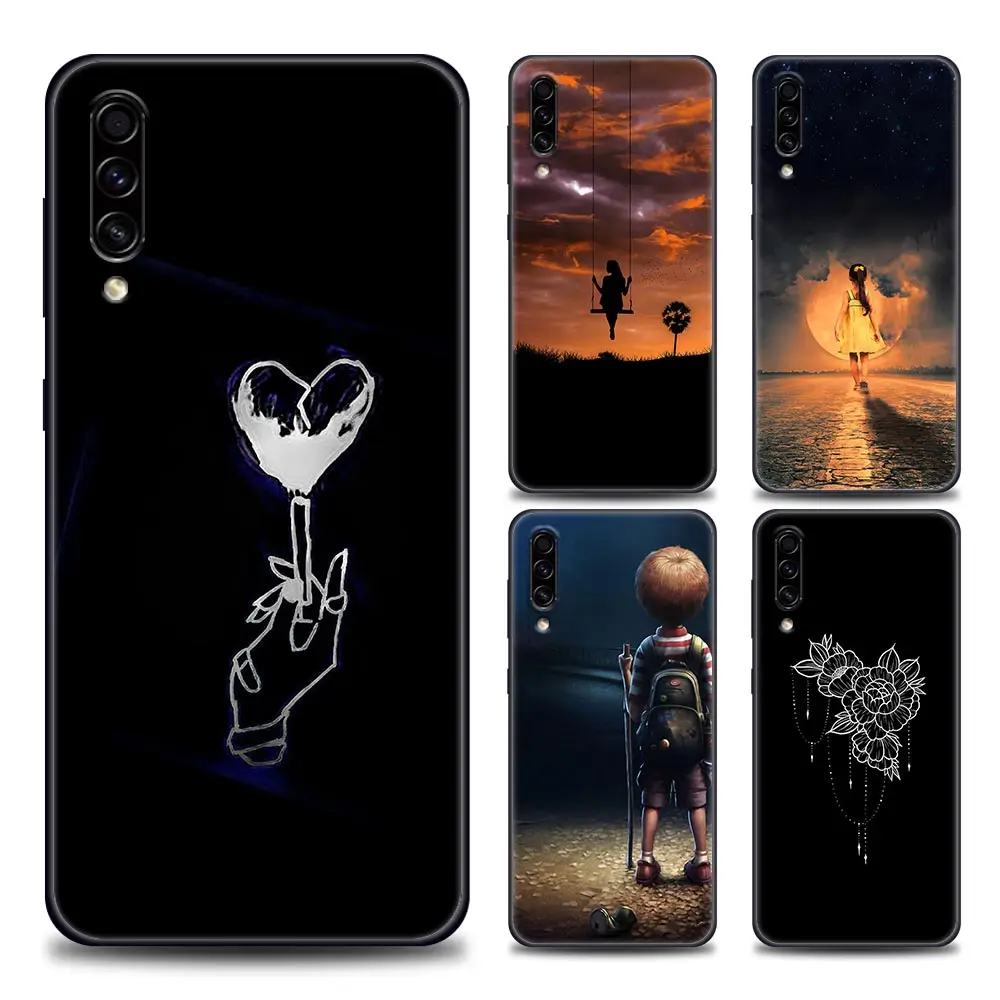 

Phone Case for Samsung A10 A20 A30 A30s A40 A50 A60 A70 A80 A90 5G A7 A8 2018 Silicone Cover Cartoon Charged heart WITCHY COOL
