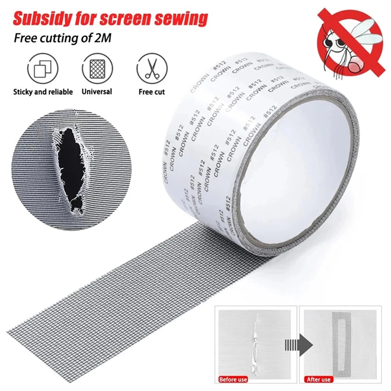 

Strong Adhesive Screen Repair Tape Window Screen Repair Kit DIY Screen Repair Kit for Window Screen and Screen Door tears Holes