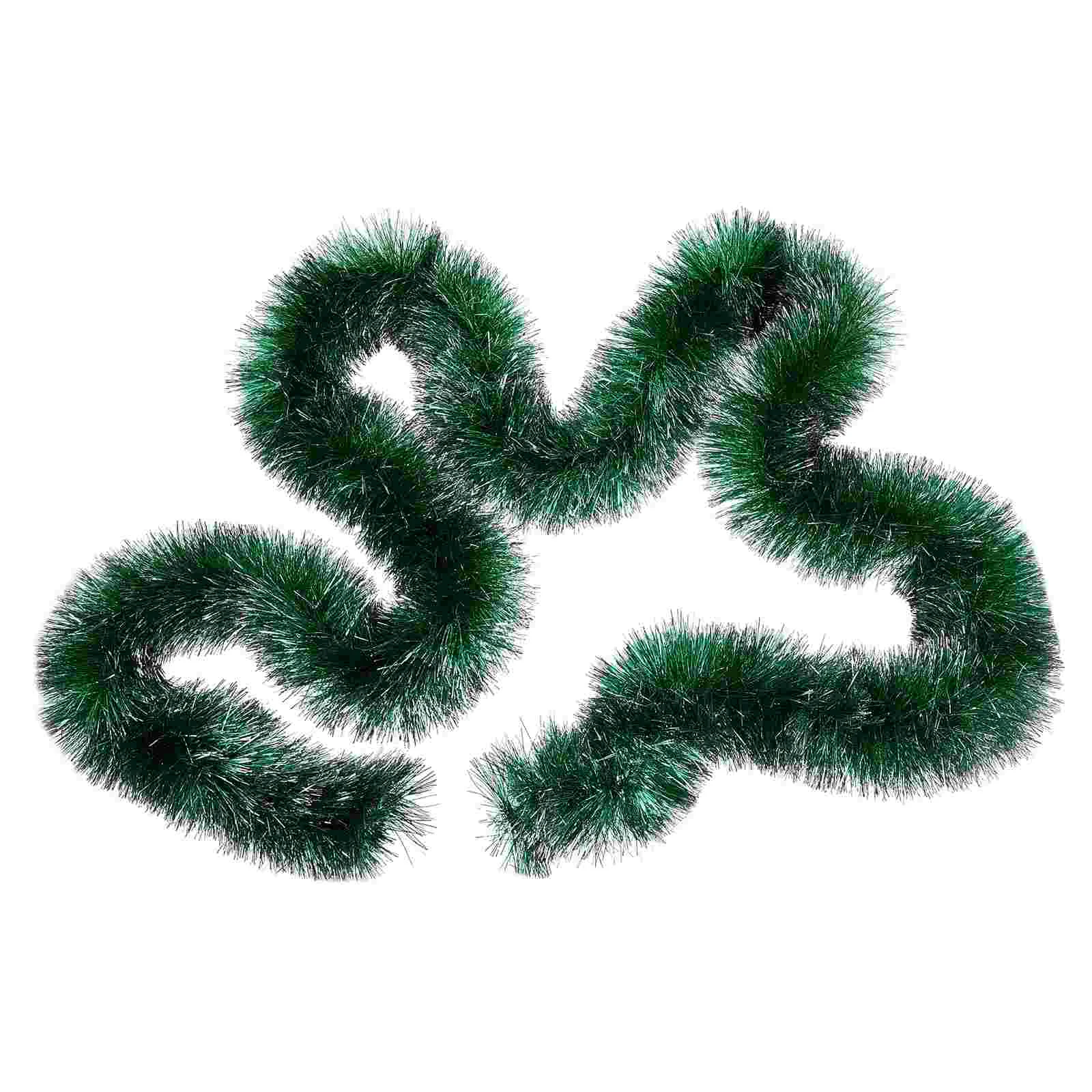 

Tinsel Garland Christmas Tree Wreath Holiday Decor Streamer Metallic Ribbon Sparkly Garlandswinter Green Shiny Background Prop