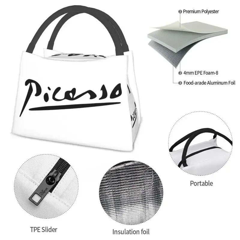 Термоизолированная большая сумка с застежкой-молнией и мультяшным принтом