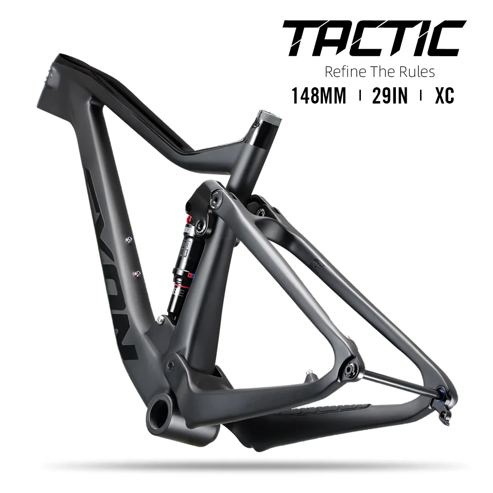 

2022 LEXON Mountain Bicycle Frame XC Trial Cross Country Bike Frames Carbon MTB Full Suspension 29 Boost frame DNM ROCKSHOX
