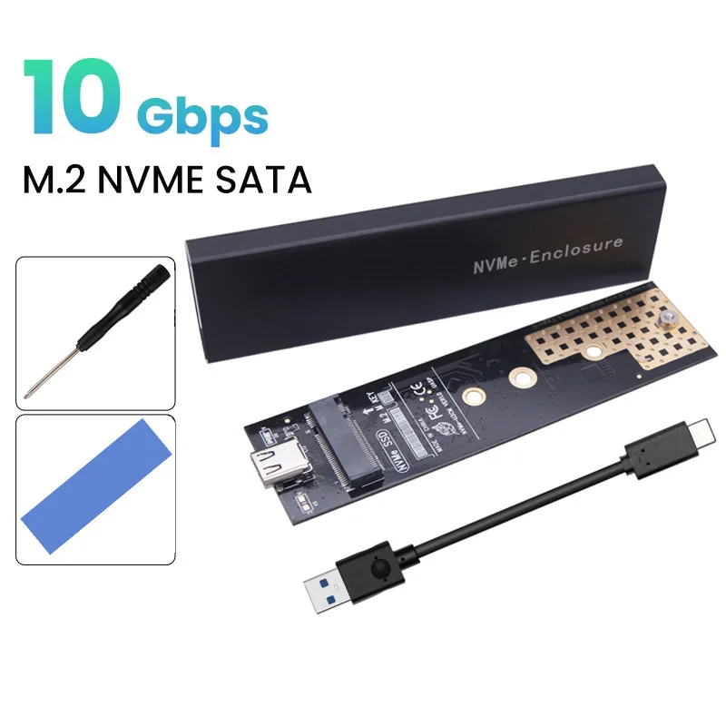 

Двухпротокольный M2 SSD Φ корпус NVMe SATA NGFF M.2 SSD Box USB 3,1 10 Гбит/с для внешнего жесткого диска M/B + M Key M.2 SSD RTL9210B
