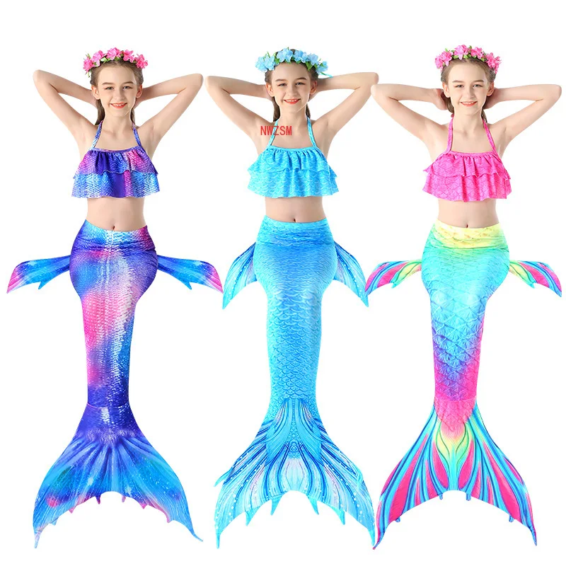 

2022 Kids Swimmable Mermaid Tail for Girls Swimming Bating Suit Swimsuit with Fin in Hips Little Children Costume Clothes