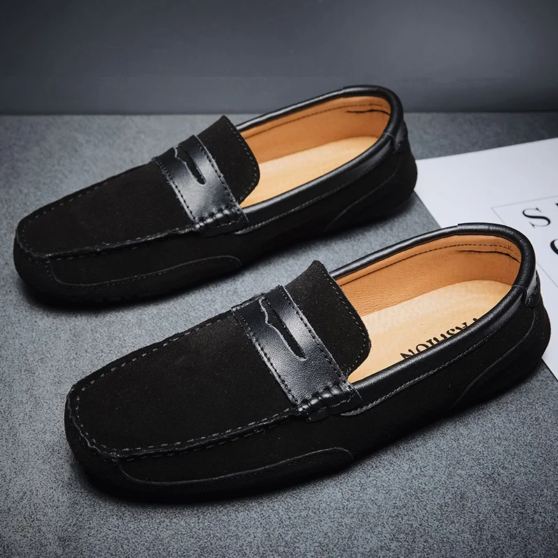 

Italian Luxury Brand Men Shoes Suede Loafers Men Genuine Leather Casual Shoes Lightweight Driving Shoes Slip-on Moccasins 38-47