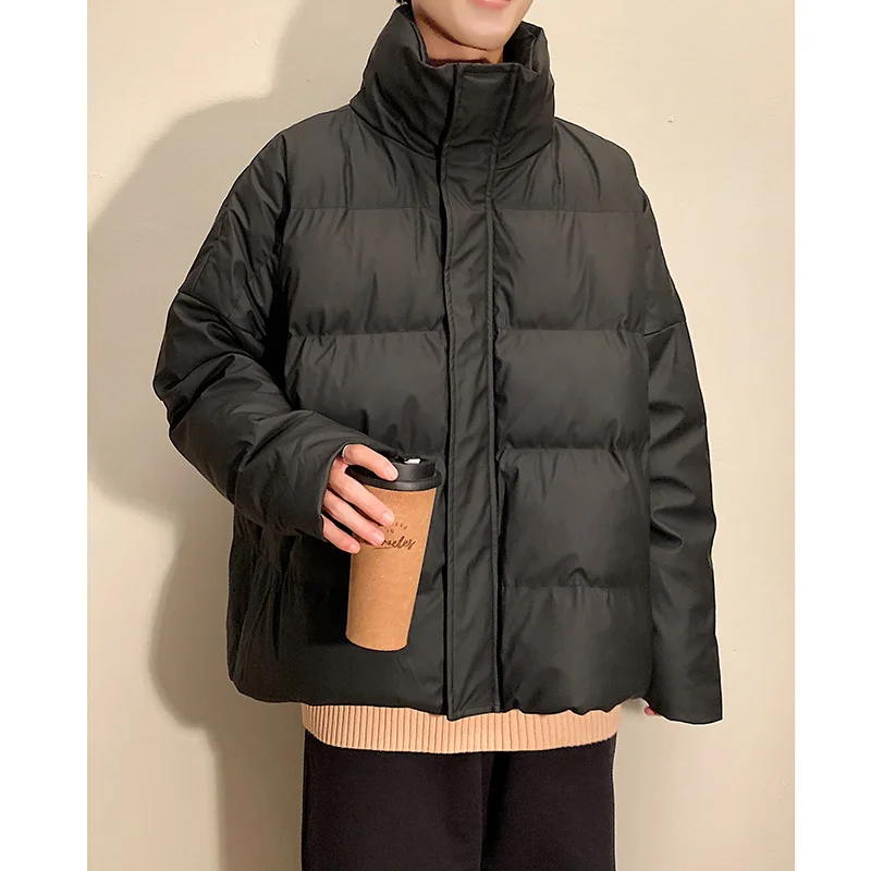 Winter Jacket Men Warm Fashion Casual Thickened Leather Jacket Men Streetwear Korean Loose Thick Leather Short Coat Mens Parker