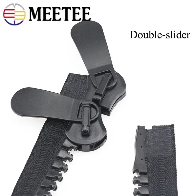 Meetee 20 # очень большой полимерный пуховик на молнии с двойным и одним ползунком