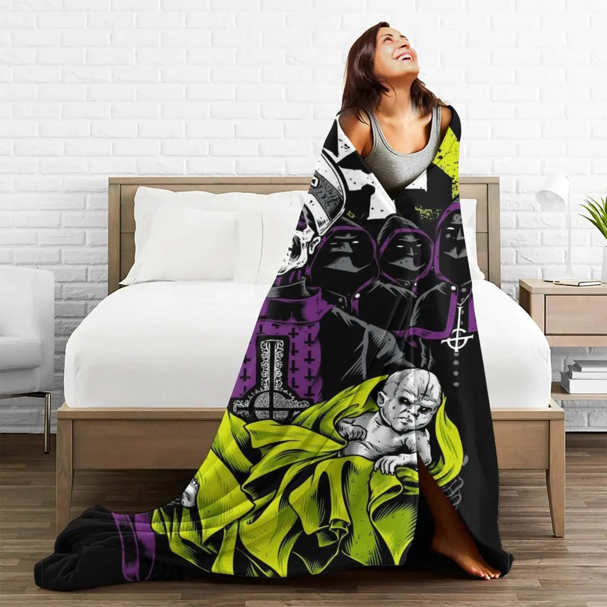 Ghost Band BC Rock одеяла фланелевые осенне-зимнее многофункциональное ультрамягкое