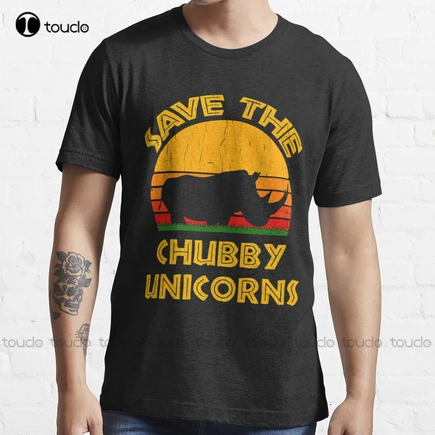 

Save The Chubby Unicorns Retro Vintage T-Shirt Grandpa Shirt Custom Aldult Teen Unisex Digital Printing Tee Shirt Xs-5Xl Cotton