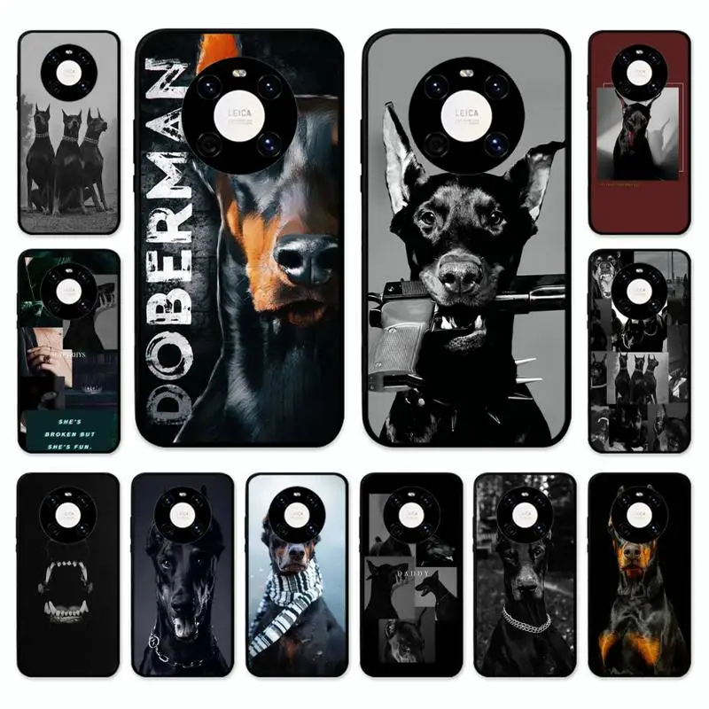 

Animal Dachshund Doberman dog Phone Case for Huawei Mate 20 10 Lite 50 40 30 Pro 20X 9 Nova 7 6 Se 4E 3 3I Soft Tpu Cover