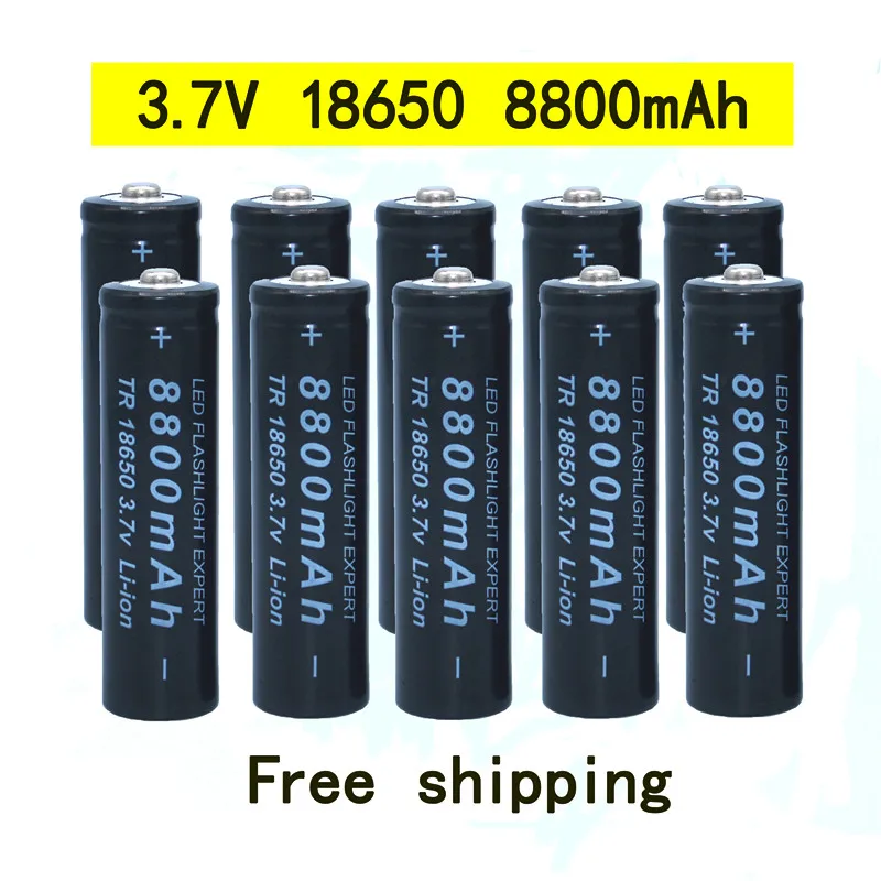 

18650 bateria de alta qualidade 8800 mah 3.7v 18650 baterias li-ion bateria recarregavel para lanterna tocha + frete gratis
