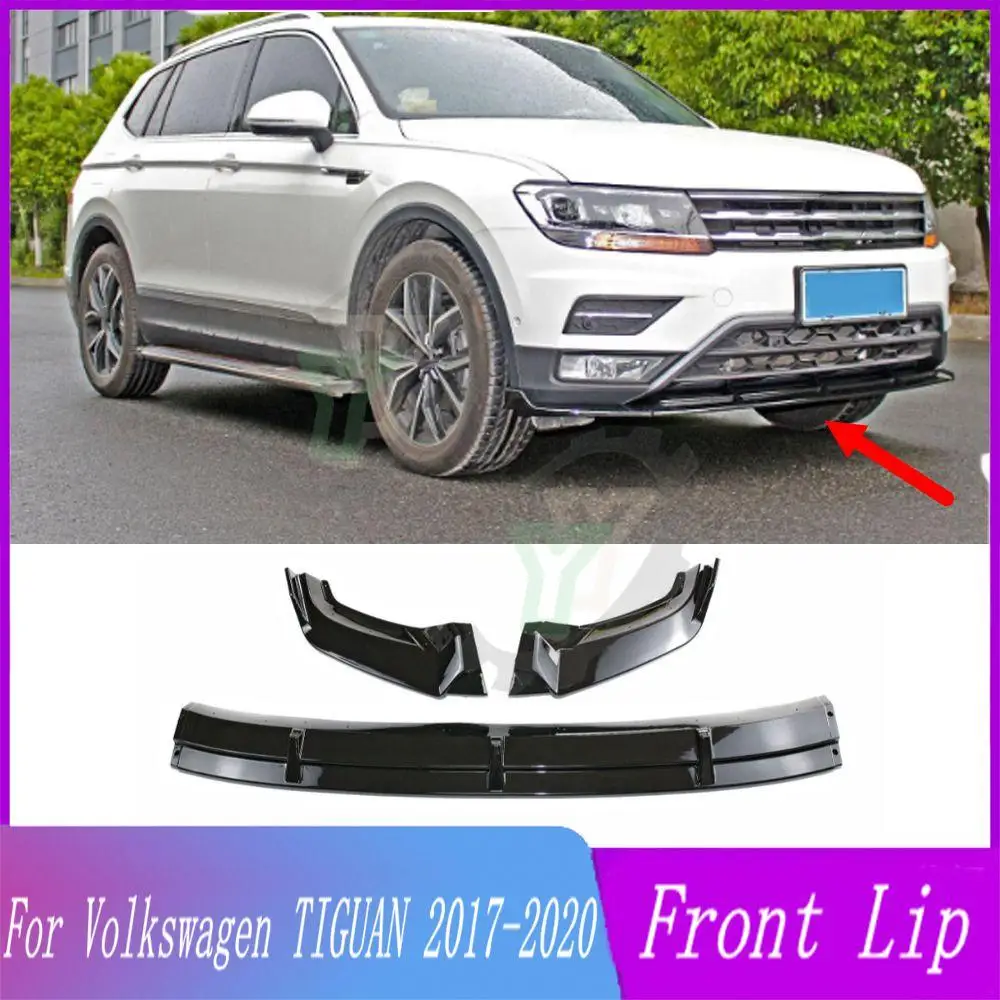 

3PCS Car Front Bumper Lip Spoiler Splitter Diffuser Detachable Body Kit Cover Guard For Volkswagen VW TIGUAN 2017 2018 2019 2020