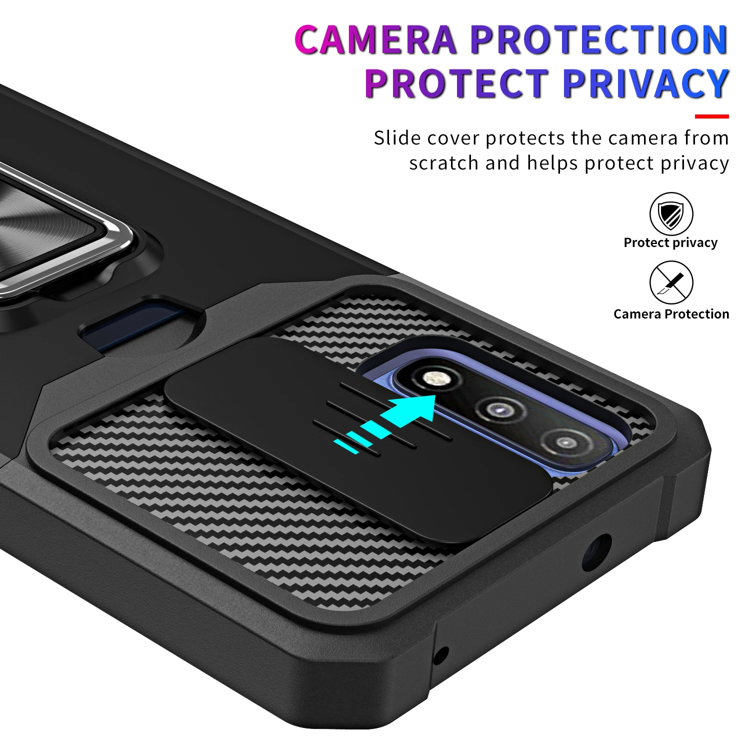 Чехол со слотом для камеры Motorola Moto G Pure Pocket автомобильный магнитный кольцевой