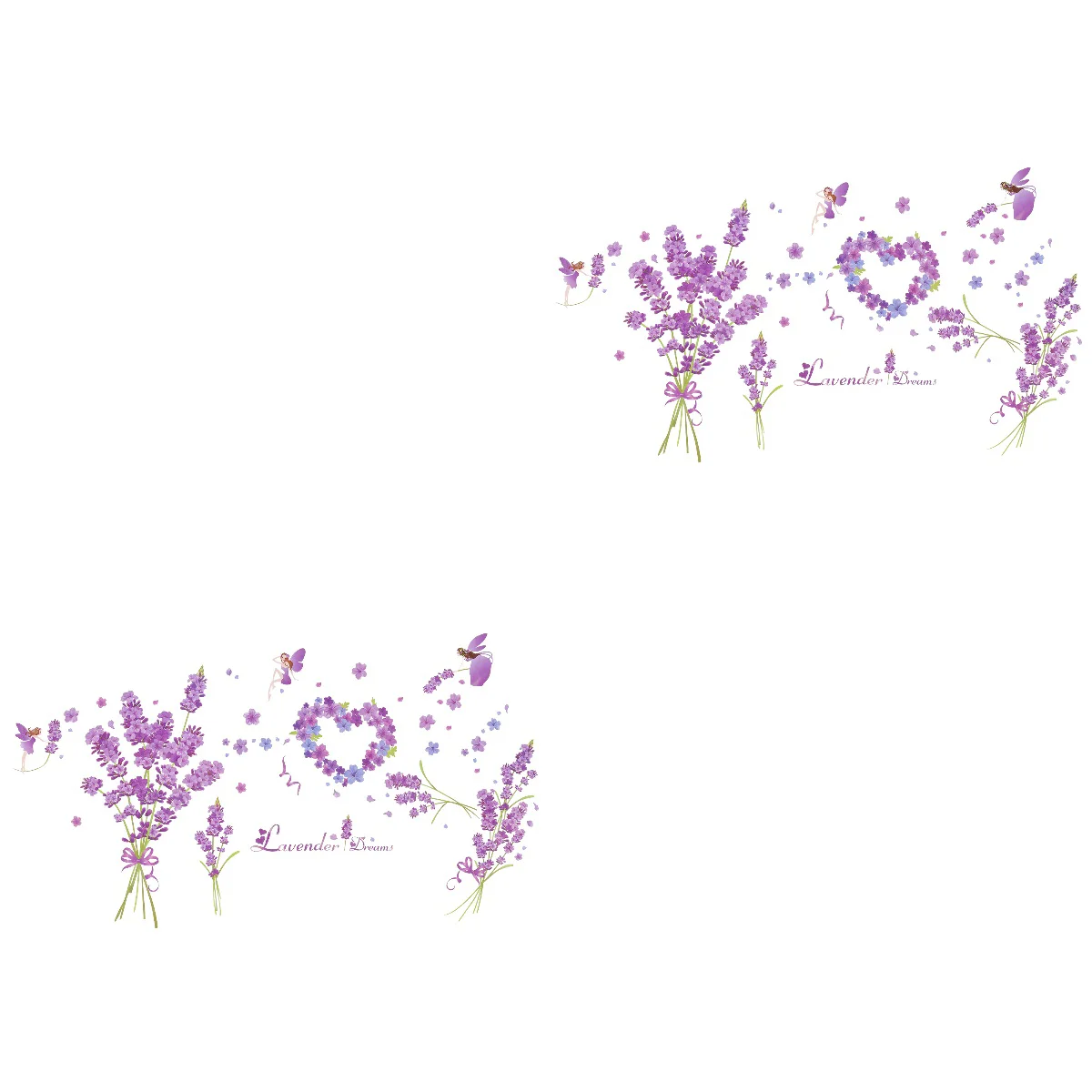 

Wall Stickers Decals Lavenderpurple Vinyl Sticker Flower Nursery Stencils Removableflowers Decor Clings Background Kitchen