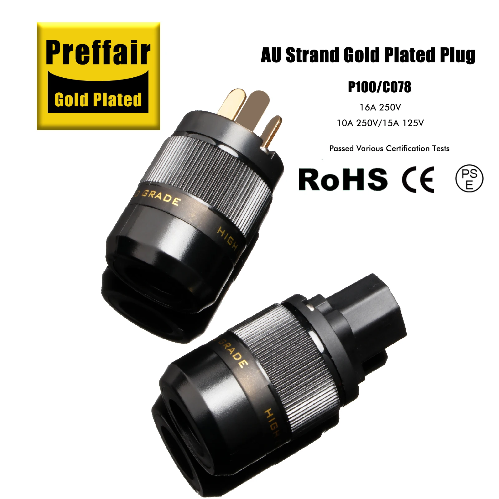 Фото Preffair NZ AU HiFi аудио-разъем для подключения к сети переменного тока, позолоченный, IEC320, штекер/гнездо, AU, электрический, без пайки №2