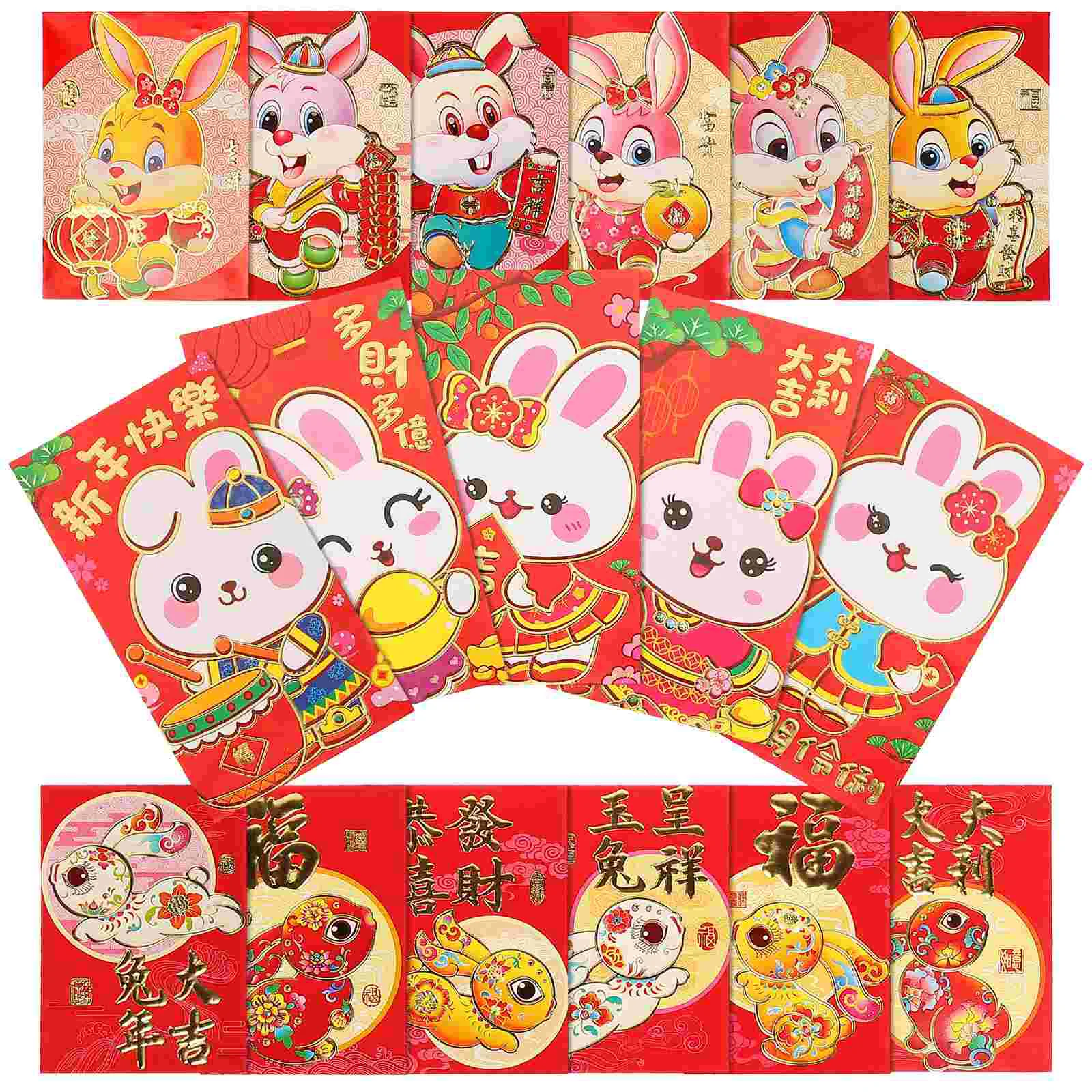 

Red Envelopes Year Rabbit New Money Packet Chinese Theenvelope Traditional Packets Pockets Lunar China Lucky Bunny Festival