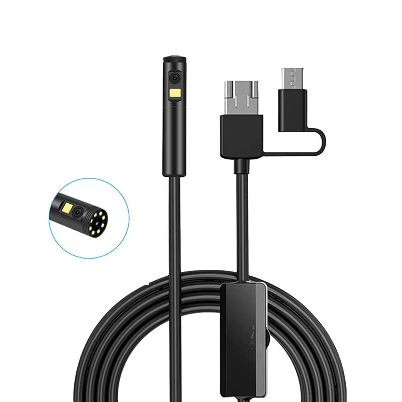

Эндоскоп HD 1080P с двумя объективами, 9 светодиодов, USB Type-C