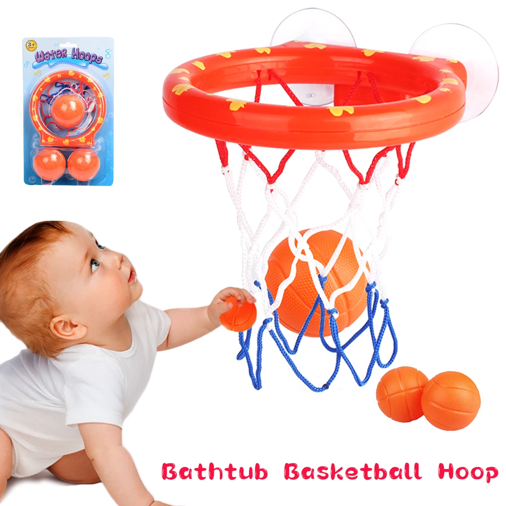

Baby Bath Toys Bathroom Basketball Hoop With 3 Mini Plastic Basketballs Bathtub Shower Toy Water Play for Children