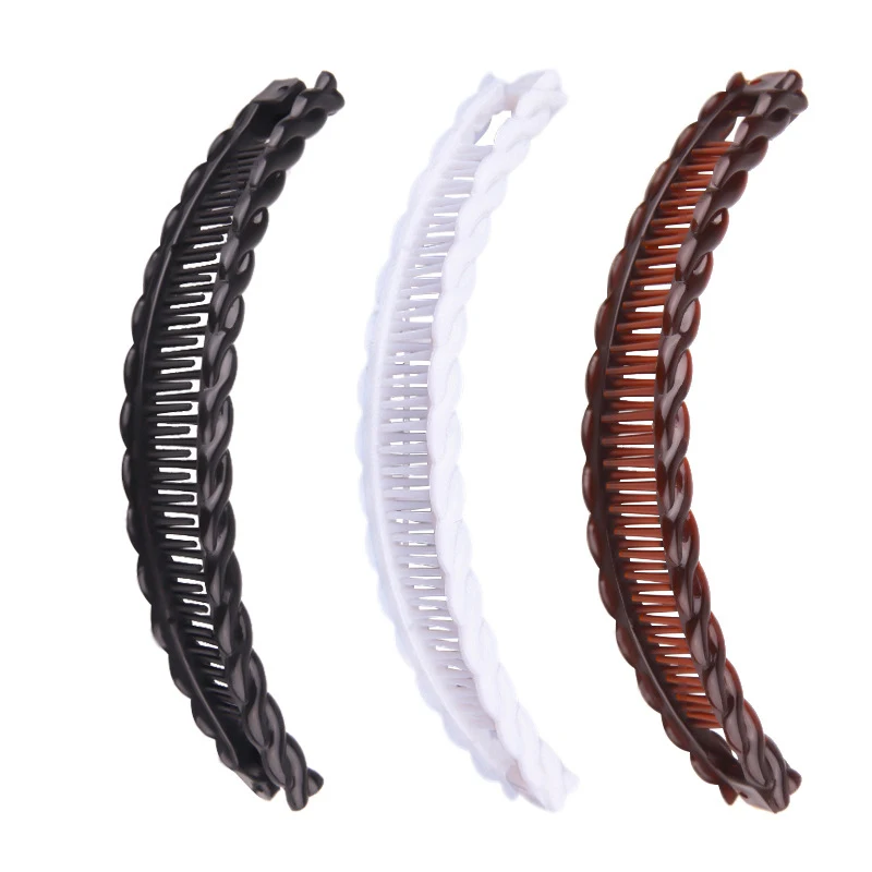 

Korea Banana Hair Clip New Solid Color Hair Claws Women Barrettes Hairpins Hair Accessories for Girls Ponytail Hoder Hair Clamp