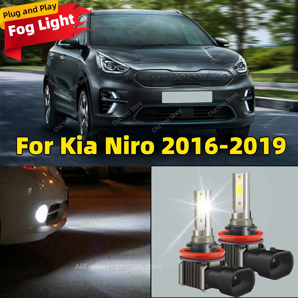 2 шт. Автомобильная светодиодная противотуманная фара 6000K Белая 15000LM Беспроводная