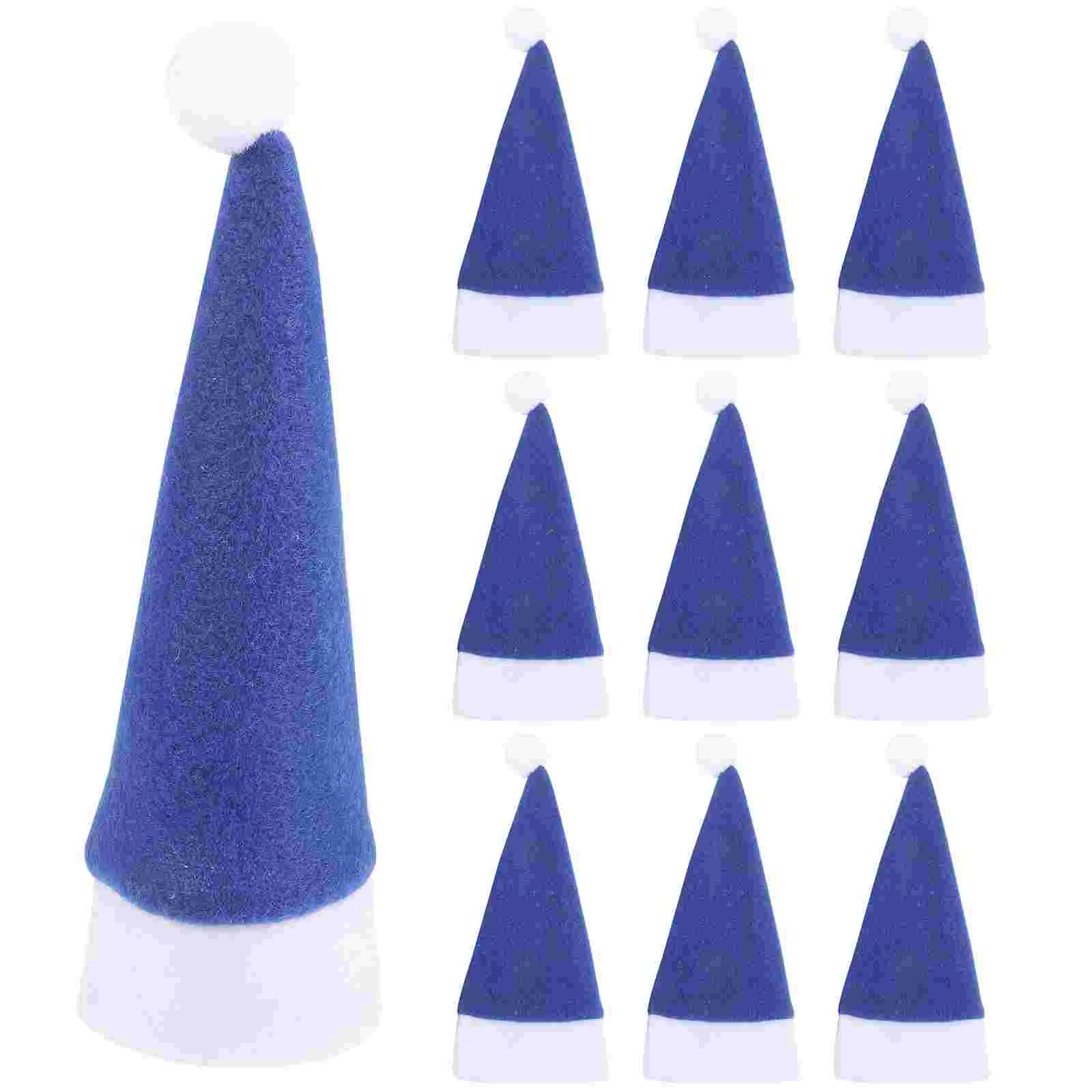 

10 Pcs Lolly Pops Xmas Hat Candy Small Hats Cloth Christmas Lollipop Decorative