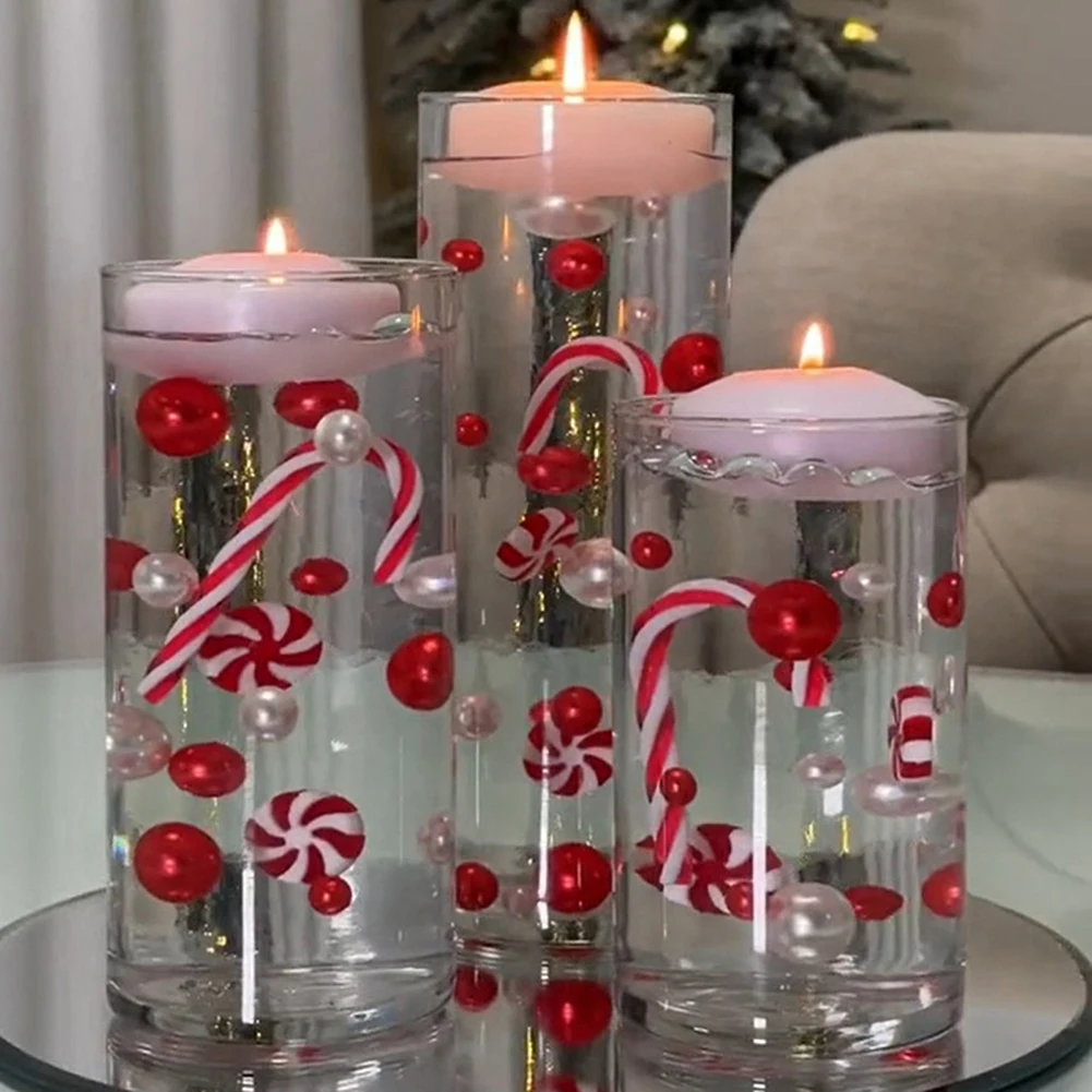 

Christmas Floating Candles Christmas Vase Filler Pearl Easy To Use Suspende For Home Hotel Bar Xmas Wedding Decoration