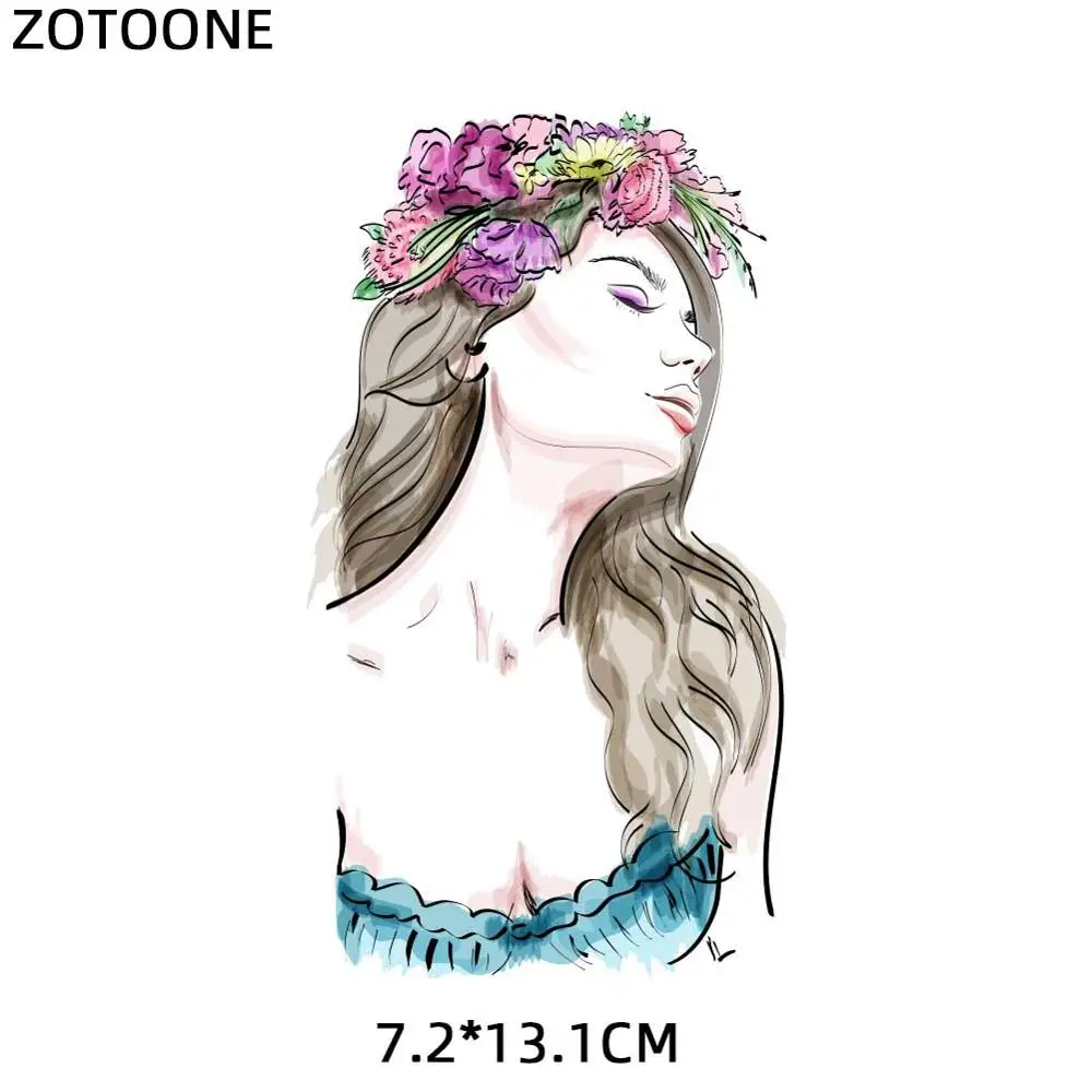 

ZOTOONE Lovely Girl Patches Washable Iron-on Transfers For T-Shirt Girl Gift DIY Clothes Stickers Heat Transfer Appliques E