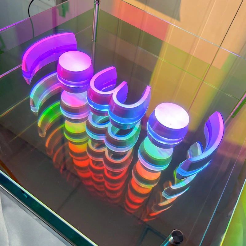 Креативный тысячеслойный зеркальный акриловый лайтбокс с 3D светящимися буквами