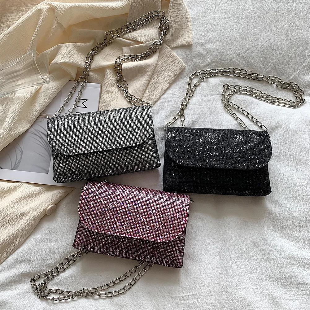 

Fashion Shiny Sequins Clutch Evening Bag Sparkling Designer Women PU Handbags for Women Birthday Party Present