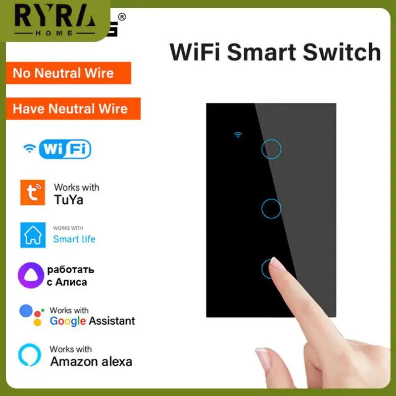 

Multi-function Tuya Wif Smart Light Neutral Wire/no Neutral Wire Touch Switch Support Alexa Google Home Smart Switch Smart House