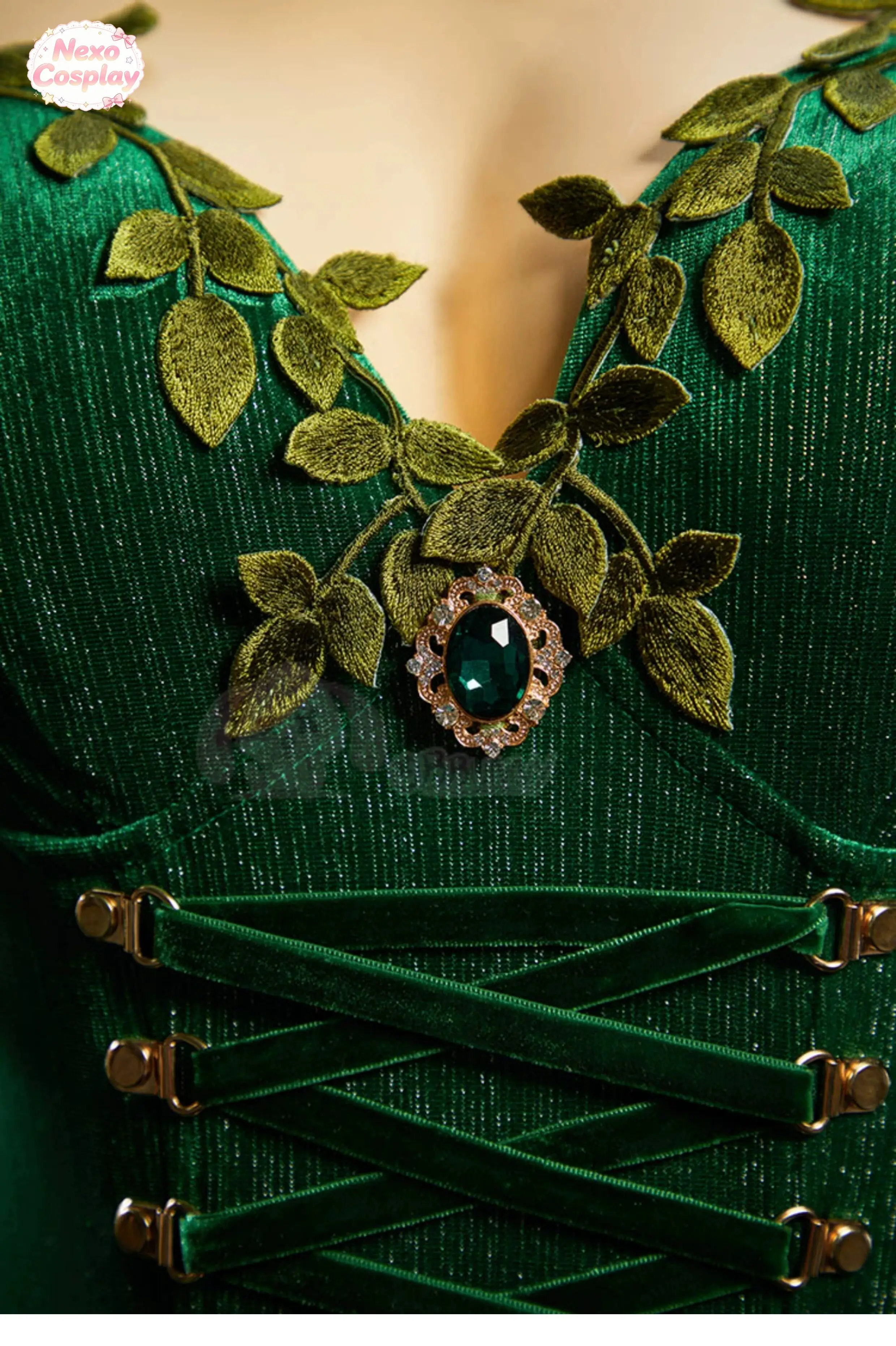 Оригинальный бархатный комбинезон Green Vine, костюм для косплея, облегающий костюм для косплея Doujinsheng для женщин NexoCosplay (art.: 3920dc40384ff) - 3920dc40384ff