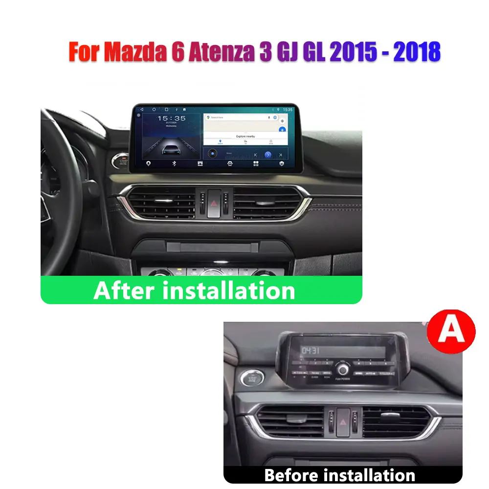 Фото 12,3-дюймовый Android 16 для Mazda 6 Atenza 3 2015-2018: GPS-навигация, высокопроизводительный процессор, мультимедийный плеер, Wi-Fi, подключение Plug and Play №2
