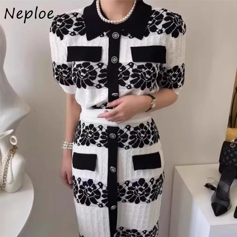 Neploe модные винтажные трикотажные топы с короткими рукавами для женщин + Y2k