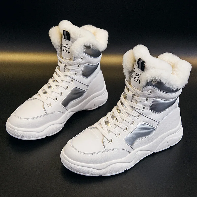 

Leather snow boots women's short tube 2023 winter new velvet non-slip mid-calf ankle women's boots women's warm winter boots