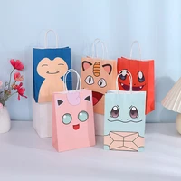 12pcs cartoon pokemon handle pocket storage bag cute anime pikachu cute festival gift bag happy birthday party decorations